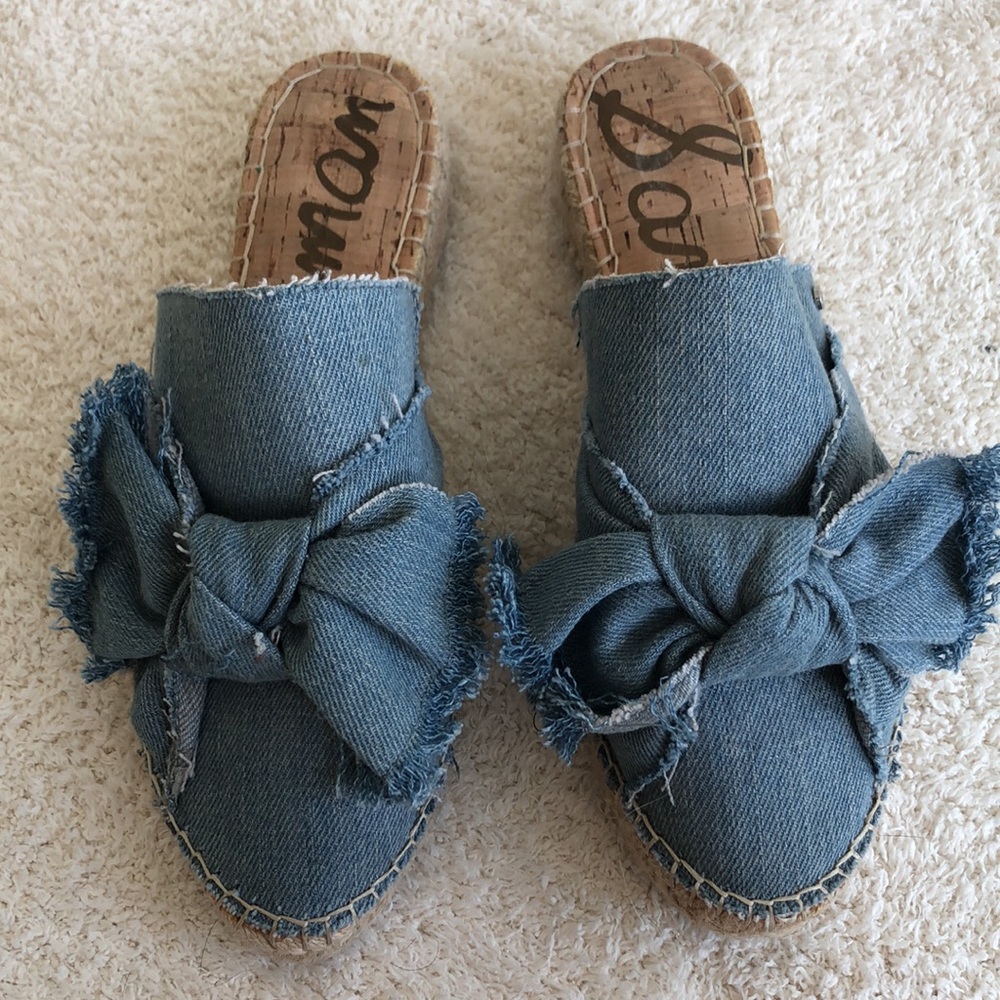 Sam Edelman Denim Slides - Picture 2 of 7